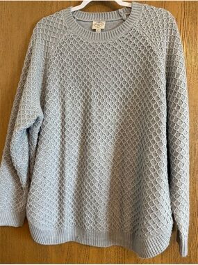Arizona Jean Company Light Gray Crewneck Textured Knit Sweater